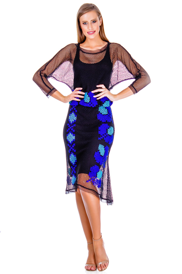 Rochie plasa cu broderie AV-148